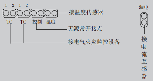 LDT9103EN組合式電氣火災(zāi)監(jiān)控探測器接線端子說明